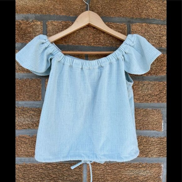 Madewell textured thread off shoulder top xs - Picture 3 of 5
